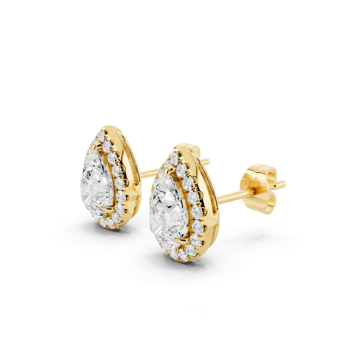 IGI Certified Halo Lab Grown Diamond Stud Earrings 14K Gold Or 925 Sterling Silver 1 Carat EF Color VS Clarity