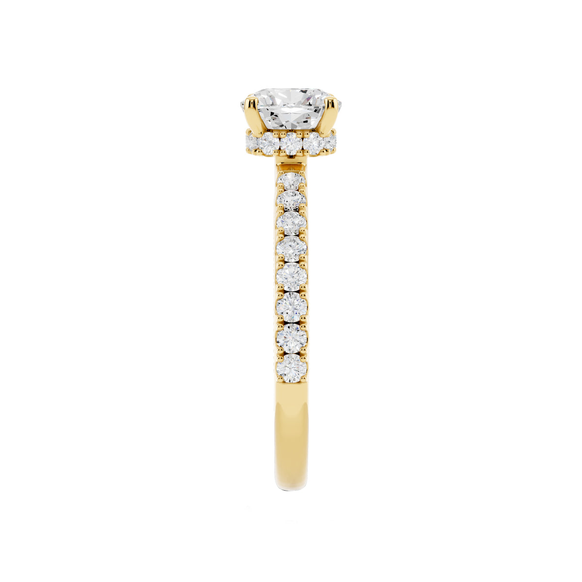IGI Certified Lab Grown Diamond Hidden Halo Engagement Ring for Women – 1.30 Carat Cushion Cut, 925 Sterling Silver & 14K Gold, EF Color VS Clarity, Pavé Diamond Band, Engagement Ring