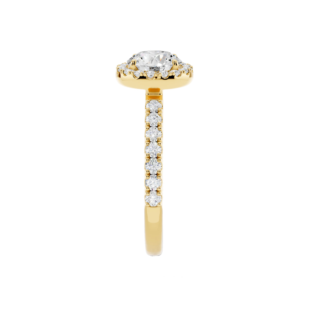 IGI Certified Lab Grown Diamond Halo Engagement Ring for Women – 1.40 Carat Round Cut, 14K Gold & 925 Sterling Silver, EF Color VS Clarity, Round Halo Setting, Fine Jewelry Gift