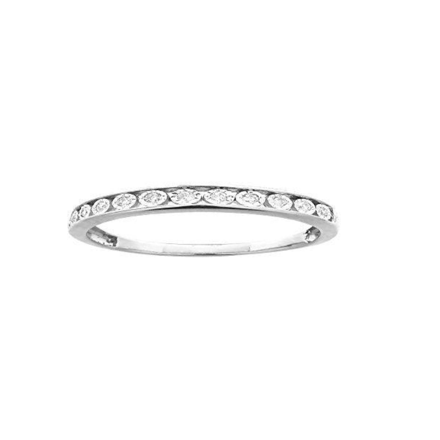 EternalDia 0.10 cttw Round Diamond Ladies Anniversary Wedding Band Ring in 10k Gold (IJ/I2-I3) US7