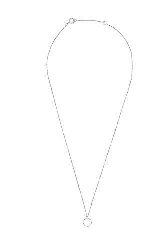 EternalDia IGI Certified Open-Circle Diamond Accent Accented Pendant Necklace in 10K White Gold (0.07 Cttw) - EternalDia