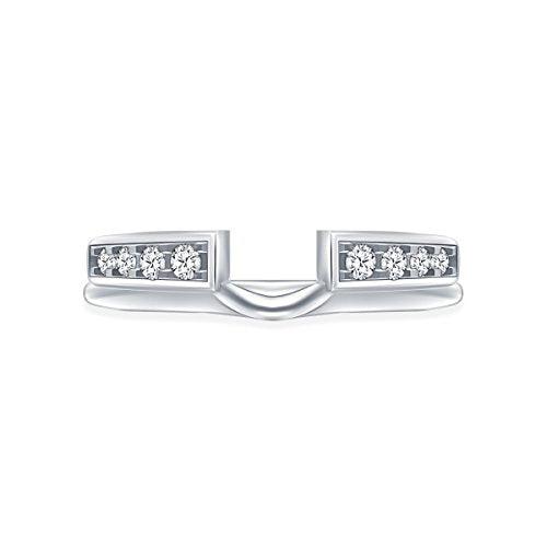 EternalDia 1/4 cttw Diamond Solitaire Enhancer Guard Ring in 10K White Gold (IJ/I2I3) - EternalDia