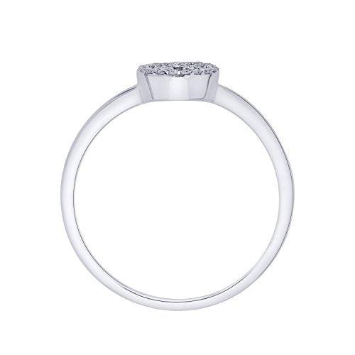 EternalDia IGI Certified Open-Circle Round Diamond Accent Fashion Ring in 10K White Gold (0.07 Cttw) - EternalDia
