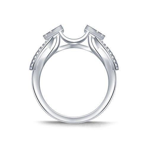 EternalDia 1/3 Cttw Solitaire Guard Ring Wrap Enhancer Wedding Band in 10Kt White Gold (IJ/I2-I3) - EternalDia