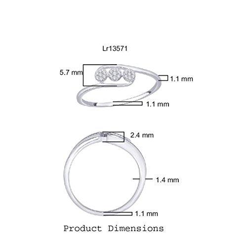EternalDia IGI Certified Diamond Accent Three Flower Bypass Ring in 10K Yellow Gold (0.08 Cttw) - EternalDia