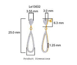 EternalDia IGI Certified Tear Drop Round Diamond Accent Dangling Earrings In 10K Yellow Gold (0.4 Cttw) - EternalDia