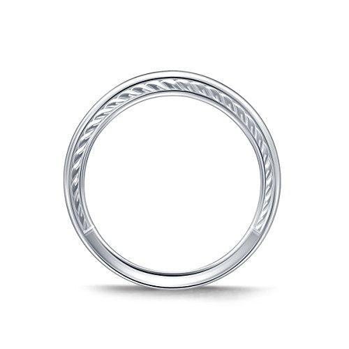 EternalDia 1/10 ct Diamond Half Eternity Enhancer Curved Wedding Band Ring Guard in 10k White Gold (IJ/I2I3) - EternalDia