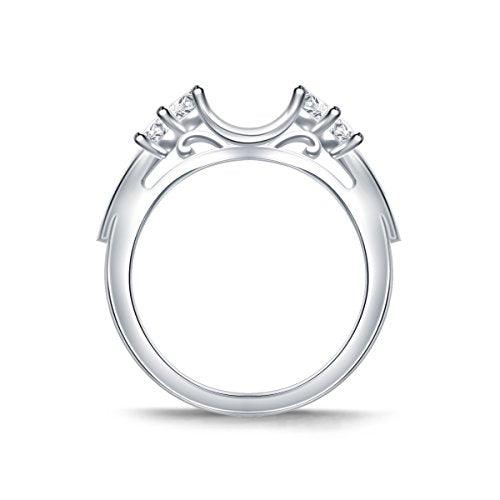 EternalDia 1/2 Cttw Solitaire Guard Ring Wrap Enhancer Wedding Band in 10Kt White Gold (IJ/I2-I3) - EternalDia