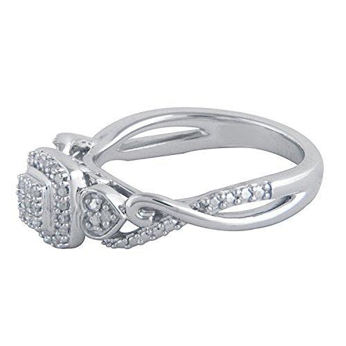 1/5 Carat Princess Cut Diamond Solitaire Ring 10K Solid Gold (0.2 Cttw, I-J Color, I2-I3 Clarity) Engagement Wedding Solitaire Ring