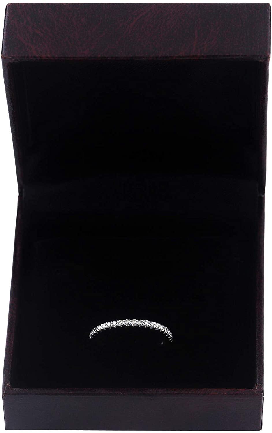 14k White Gold 1/10 Cttw Diamond Half Eternity Ring (0.10 Cttw, I-J Color, I2-I3 Clarity) Wedding Band Ring Stackable Ring