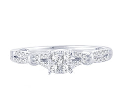 EternalDia 0.2 Cttw Diamond Twisted Engagement Wedding Promise Ring In 10k White Gold - EternalDia