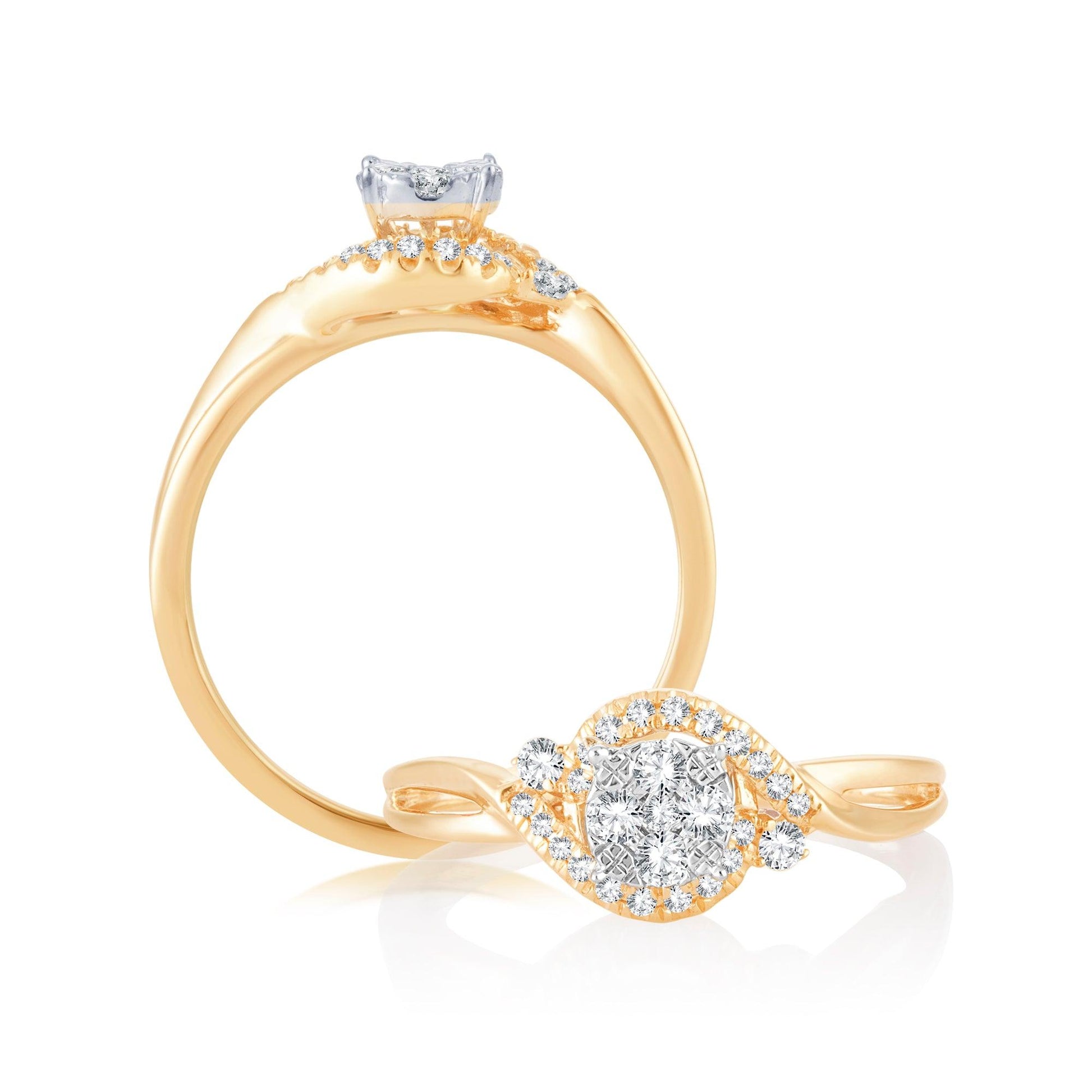 EternalDia 0.25 Cttw Twisted Swirl Promise Engagement Promise Ring In 10k White Gold - EternalDia
