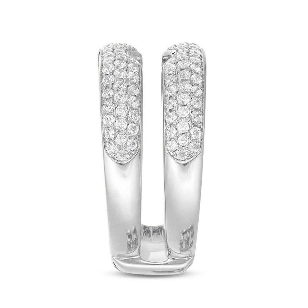 3/4 Cttw Diamond Multi-Row Solitaire Enhancer Ring In 14K White Gold (0.25 Cttw, I-I2) Diamond Guard Ring