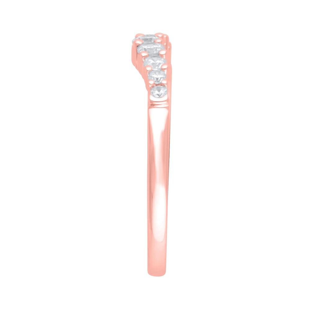 1/2 Cttw Diamond Contour Band in 14K Rose Gold (0.50 Cttw,I-I2) Diamond Wedding Band Ring
