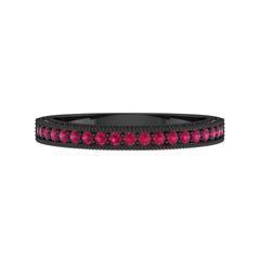 EternalDia Round 0.5 Ct Red D/VVS1 Diamond 14k Finish Sterling Silver Half Eternity Ring - EternalDia