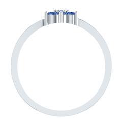 EternalDia Round 0.25 Ct Blue D/VVS1 Diamond 14k Finish Sterling Silver Flower Band Ring - EternalDia