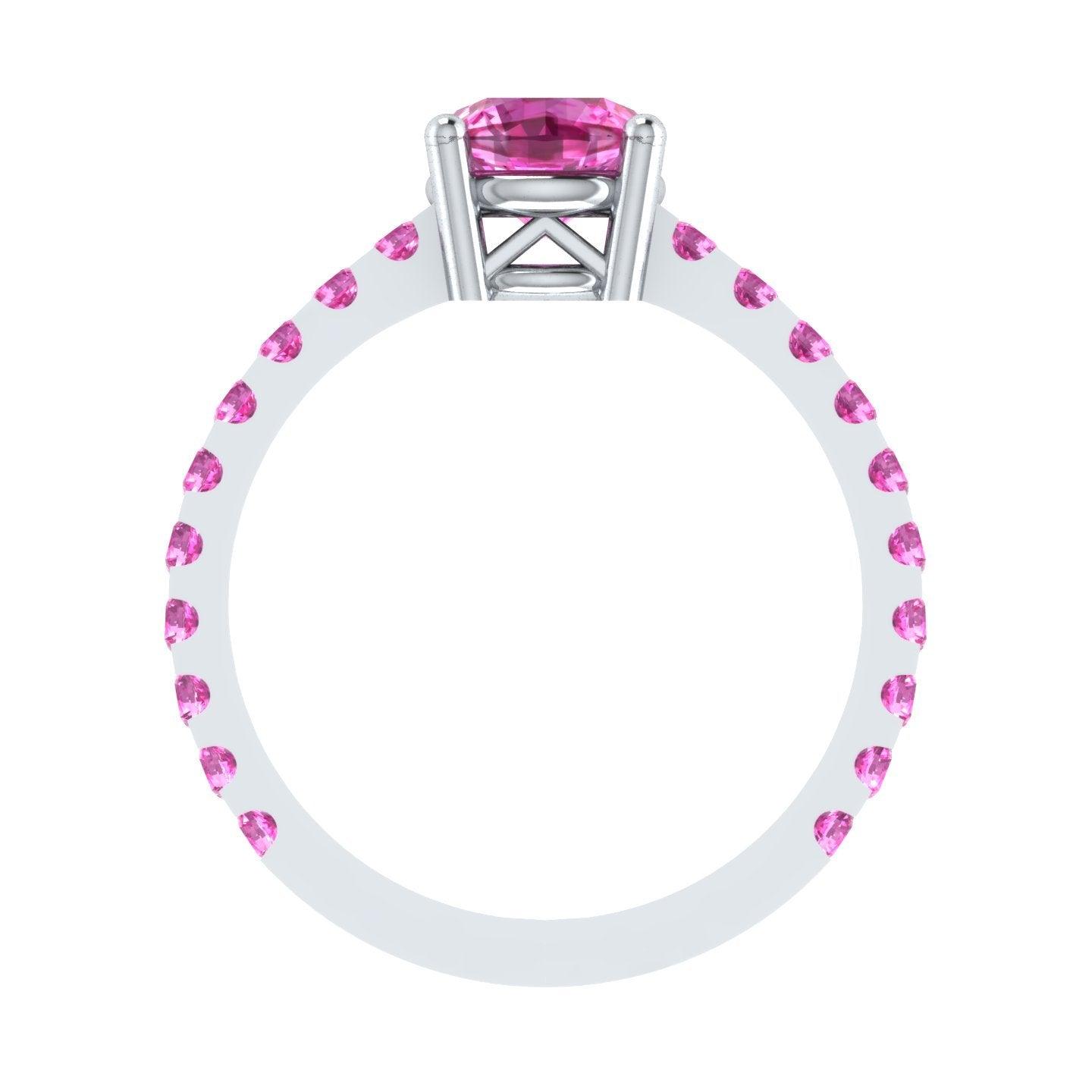 EternalDia Round 4.2 Ct Red D/VVS1 Diamond 14k Finish Sterling Silver Solitaire Band Ring - EternalDia