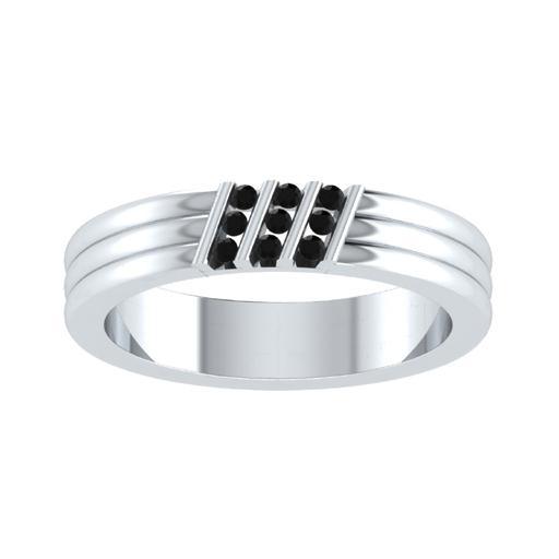 EternalDia Round Shape 0.5 Ct D/VVS1 Diamond Three Stone Slant Anniversary Band Ring In 925 Sterling Silver - EternalDia