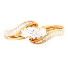 EternalDia 1/2 Carat T.W. Diamond 10kt Yellow Gold Three stone Ring - EternalDia