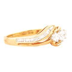 EternalDia 1/2 Carat T.W. Diamond 10kt Yellow Gold Three stone Ring - EternalDia