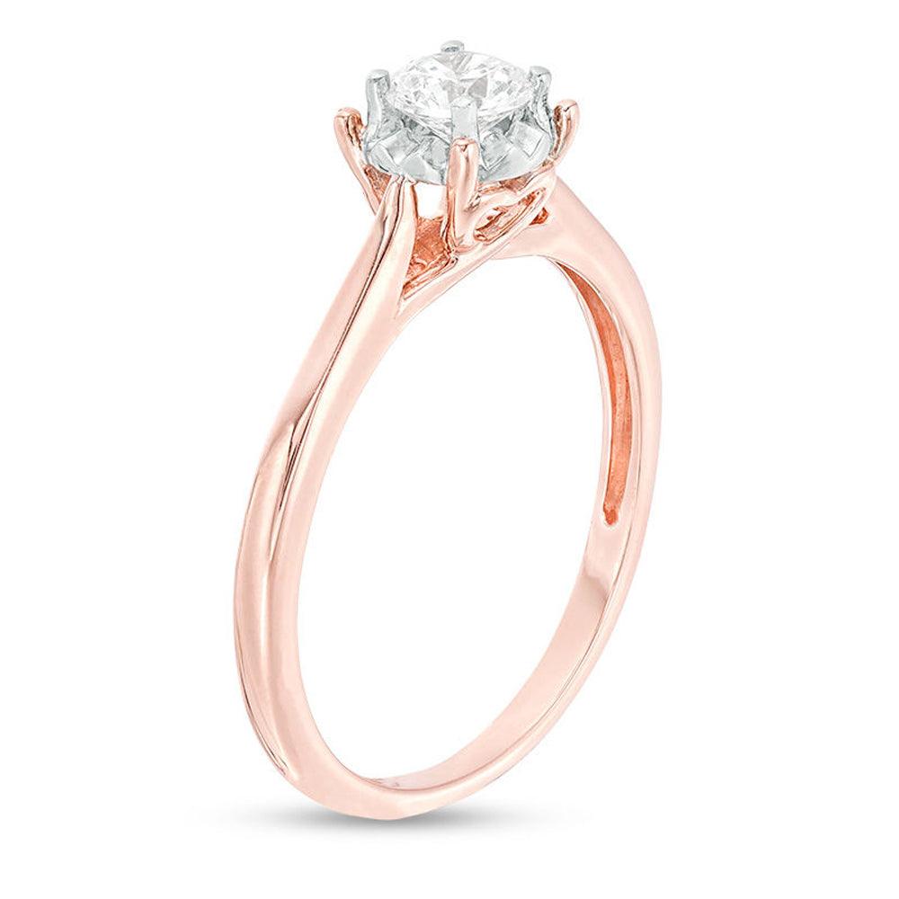 3/8 Cttw Diamond Solitaire Engagement Ring in 10K Rose Gold (0.37 Cttw, I-I3) Diamond Solitaire Ring