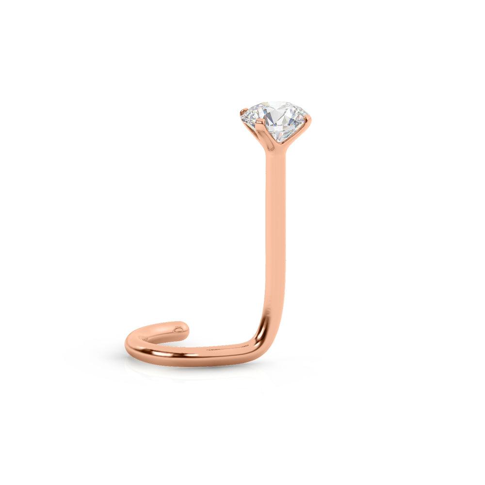 EternalDia IGI Certified 14K Gold Real Diamond Nose Stud with Twist Back (20G, 0.03 Ct) Nose Ring for Women, I-J Color, I2-I3 Clarity