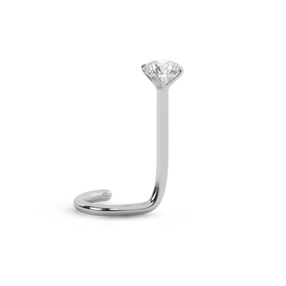 EternalDia IGI Certified 14K Gold Real Diamond Nose Stud with Twist Back (20G, 0.03 Ct) Nose Ring for Women, I-J Color, I2-I3 Clarity
