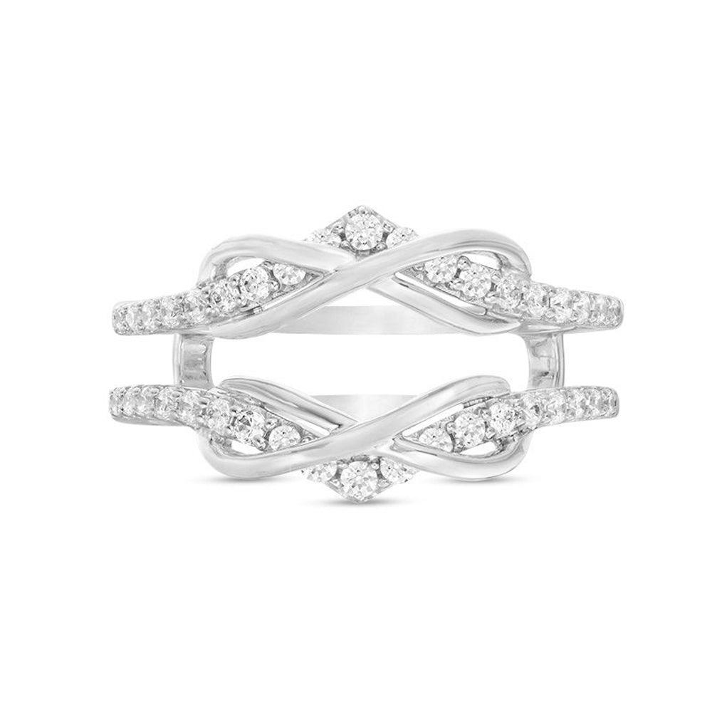 3/8 Cttw Diamond Double Infinity Enhancer Wrap Ring in 10K Two-Tone Gold (0.37 Cttw, J-I2) Diamond Guard Ring