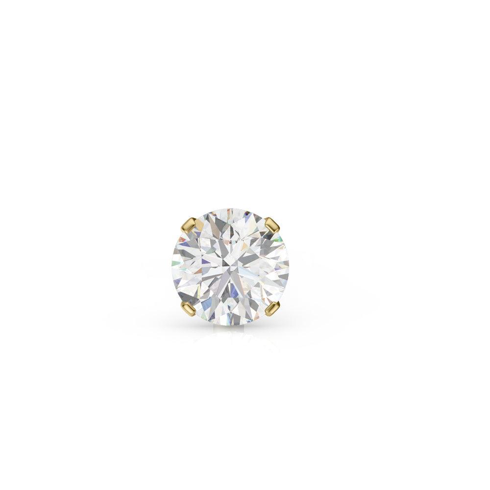 EternalDia IGI Certified Real Diamond Nose Stud With Ball Barbell 14K Gold Nose Stud in 20 Gauge / Diamond Nose Ring Bone For Women/ 0.015Ct Diamond Color-I-J, Diamond Clarity- I2-I3