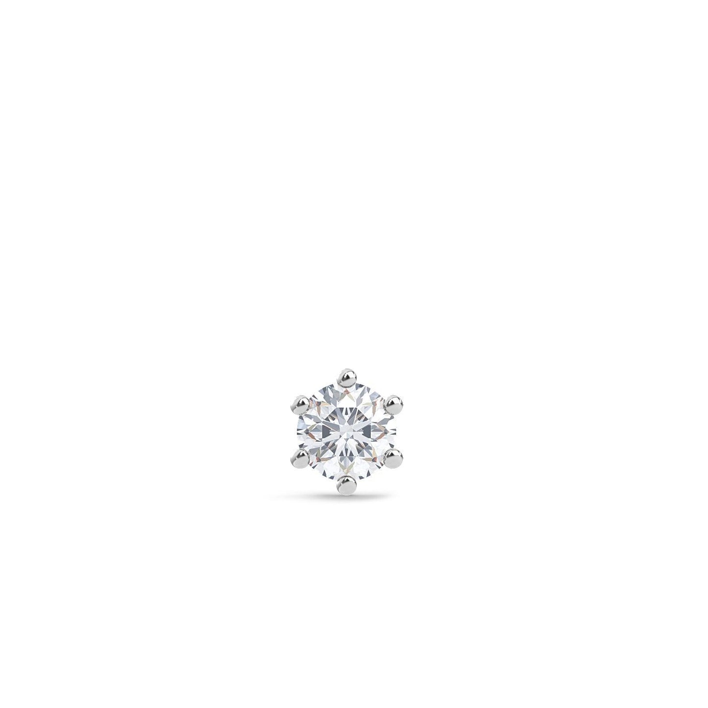 EternalDia 2.4mm Diamond Nose Stud/Lip Labret/Screw Ring Piercing Pin Bone 14Kt Gold 18 Gauge (GH/I1-I2)