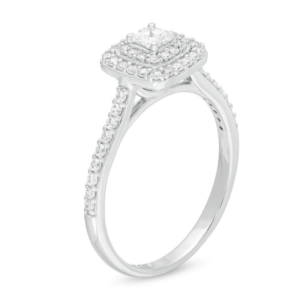 1/2 Cttw Marquise Diamond Double Frame Engagement Ring in 10K White Gold (0.5 Ct, I-I2)