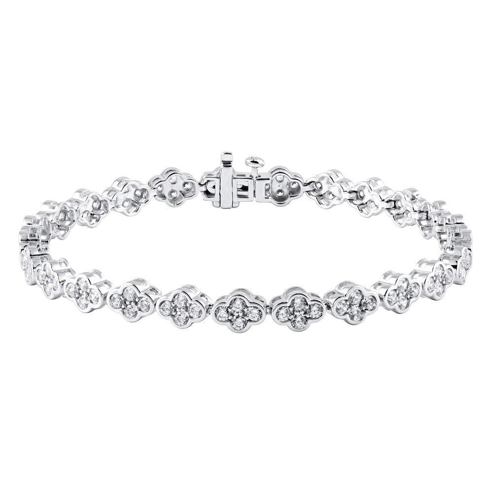 4-1/4 Cttw Diamond Alternating Hearts Line Bracelet in 10K Yellow Gold - 7.5" (3.75 Ct, I-I3)