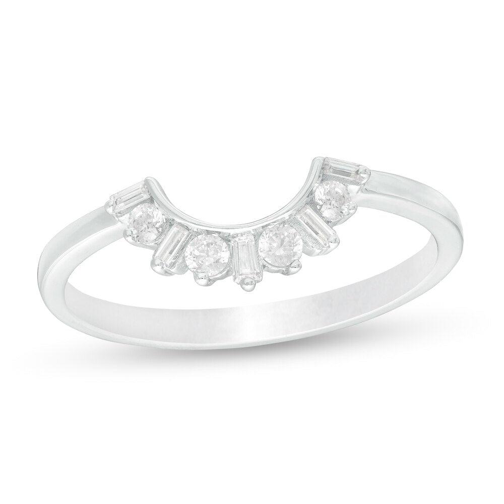 1/5 Cttw Diamond Art Deco Contour Anniversary Band in 14K White Gold (0.2 Ct, I-I2)
