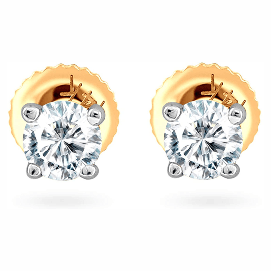 EternalDia 14k Gold Diamond Women Stud Earring (0.05cttw, Color- IJ, Clarity I2/I3)