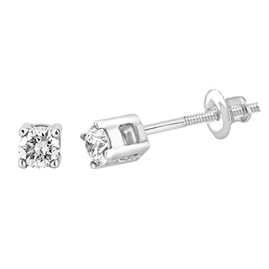 EternalDia 14k Gold Diamond Women Stud Earring (0.05cttw, Color- IJ, Clarity I2/I3)