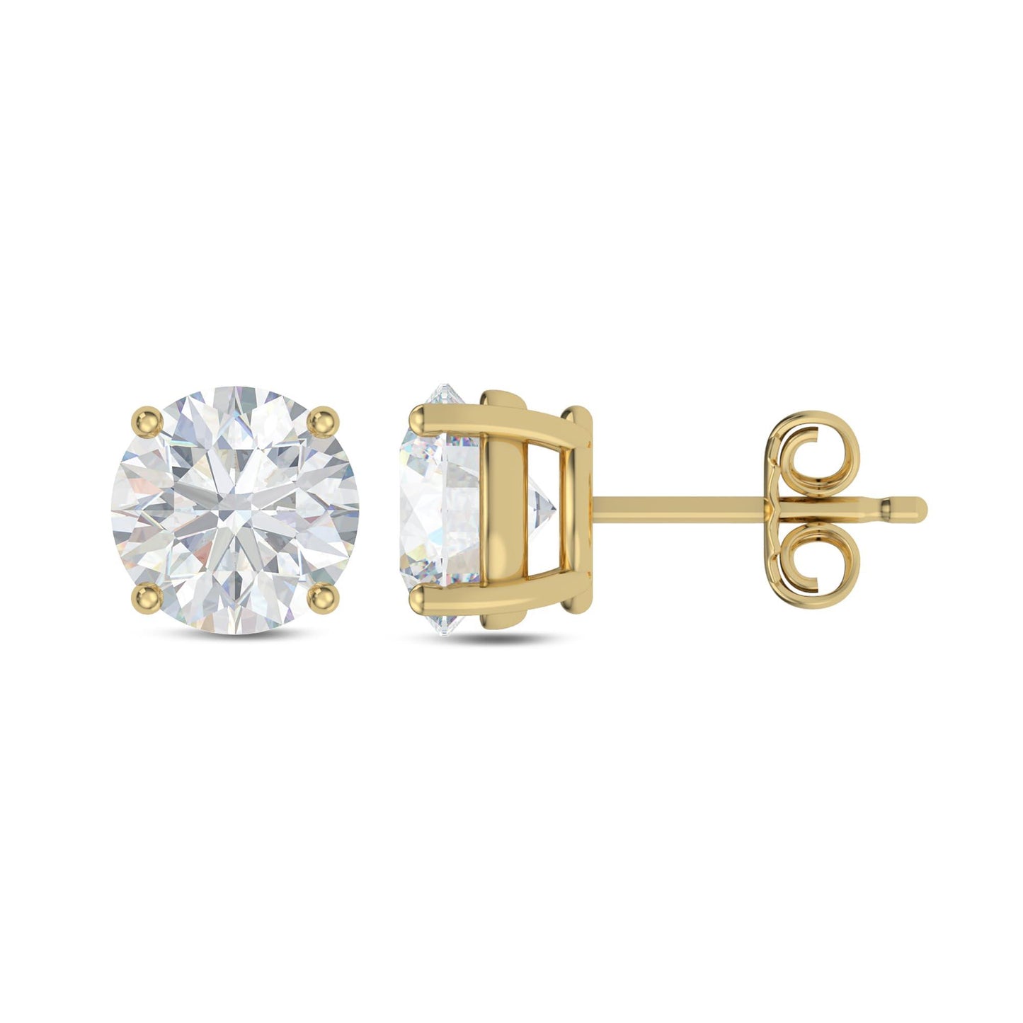 1.5 Ct Lab Grown Diamond 14k Gold Women Stud Earrings With Screw Back/Solitaire Lab Grown Diamond Earrings for Women White Gold Studs