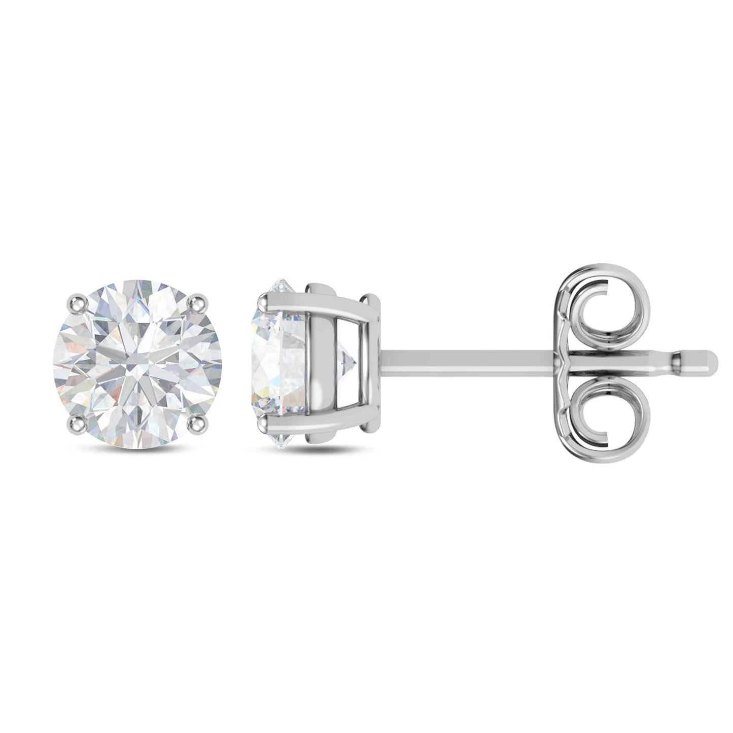 1.5 Ct Lab Grown Diamond 14k Gold Women Stud Earrings With Screw Back/Solitaire Lab Grown Diamond Earrings for Women White Gold Studs