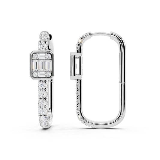 IGI Certified Lab Grown Diamond Hoop Earrings for Women – 0.50 925 Sterling Silver, EF-VS, Round Cut, Fine Jewelry Gift for Her (Copy)