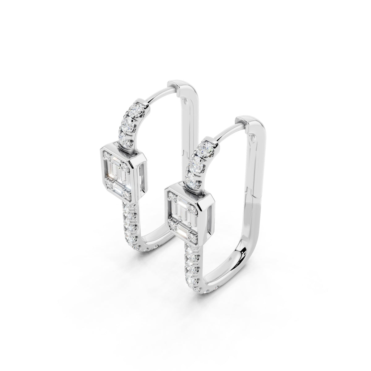 IGI Certified Lab Grown Diamond Hoop Earrings for Women – 0.50 925 Sterling Silver, EF-VS, Round Cut, Fine Jewelry Gift for Her
