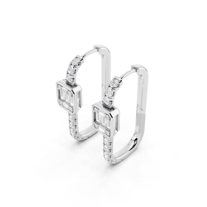 IGI Certified Lab Grown Diamond Hoop Earrings for Women – 0.50 925 Sterling Silver, EF-VS, Round Cut, Fine Jewelry Gift for Her
