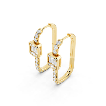 IGI Certified Lab Grown Diamond Hoop Earrings for Women – 0.50 925 Sterling Silver, EF-VS, Round Cut, Fine Jewelry Gift for Her