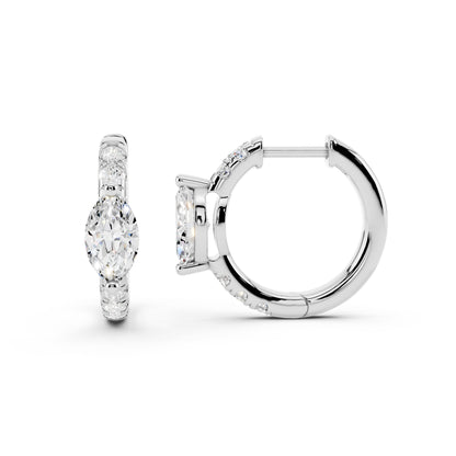 IGI Certified Lab Grown Diamond Hoop Earrings for Women – 0.50 925 Sterling Silver, EF-VS, Round Cut, Fine Jewelry Gift for Her