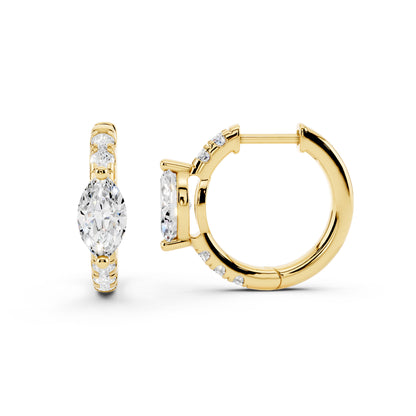 IGI Certified Lab Grown Diamond Hoop Earrings for Women – 0.50 925 Sterling Silver, EF-VS, Round Cut, Fine Jewelry Gift for Her