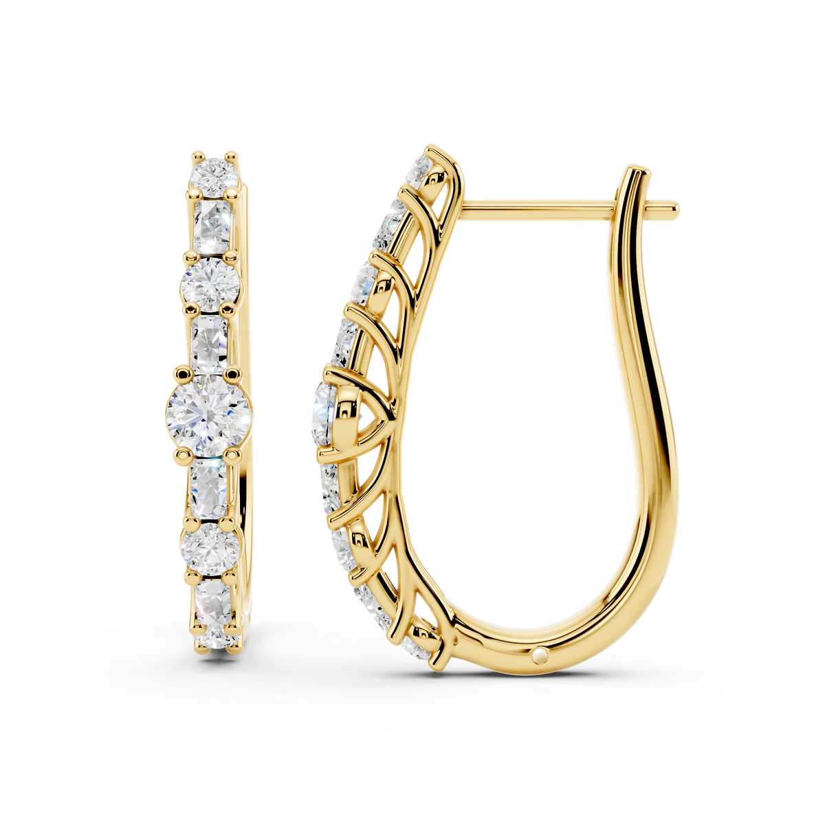 IGI Certified Lab Grown Diamond Hoop Earrings for Women – 0.50 925 Sterling Silver, EF-VS, Round Cut, Fine Jewelry Gift for Her (Copy)