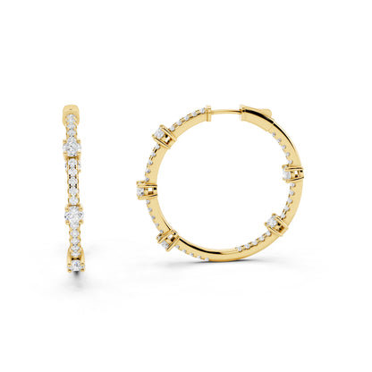 IGI Certified Lab Grown Diamond Hoop Earrings for Women – 0.50 925 Sterling Silver, EF-VS, Round Cut, Fine Jewelry Gift for Her (Copy)