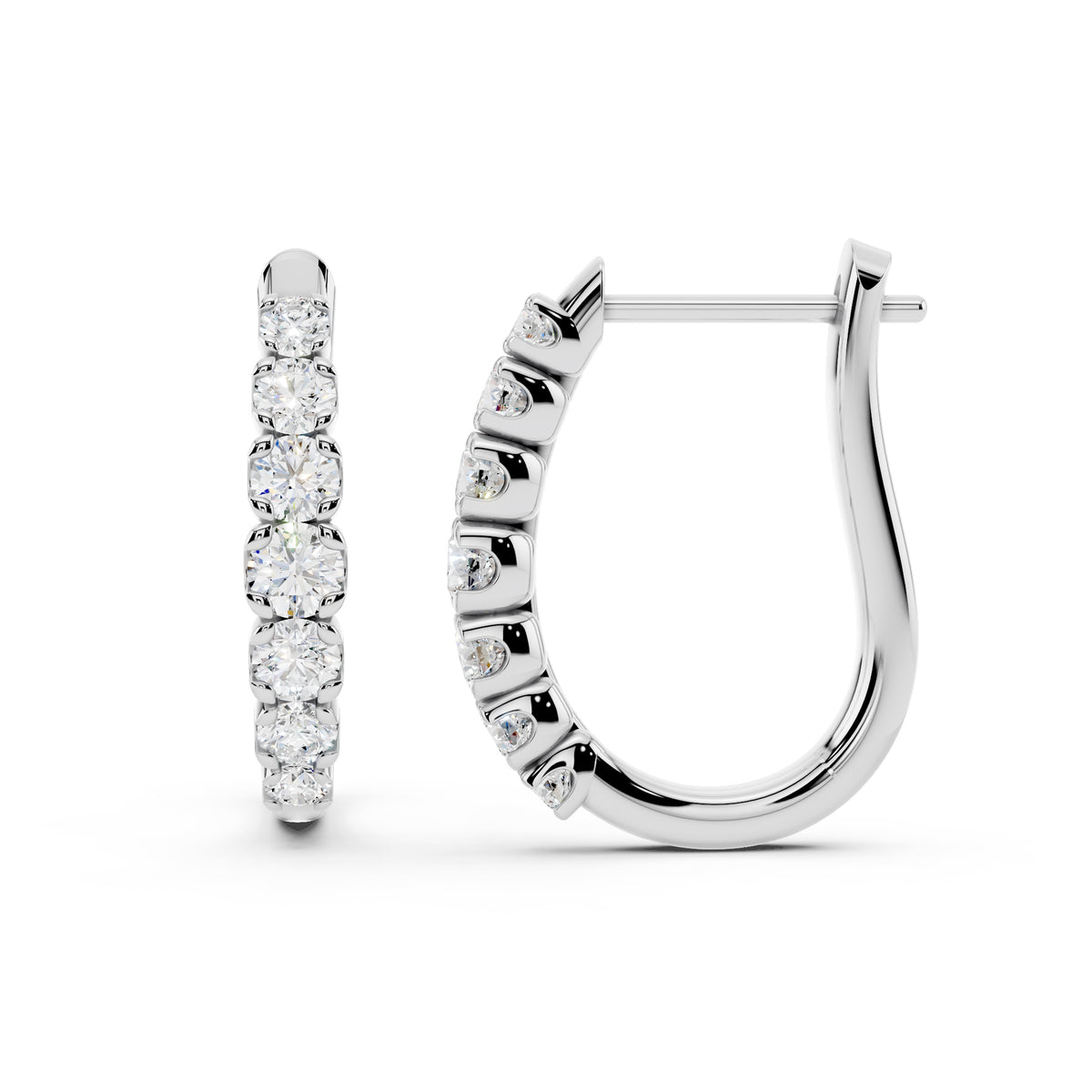 IGI Certified Lab Grown Diamond Hoop Earrings for Women – 0.50 925 Sterling Silver, EF-VS, Round Cut, Fine Jewelry Gift for Her (Copy)