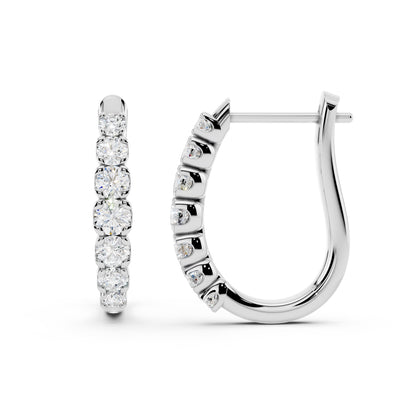 IGI Certified Lab Grown Diamond Hoop Earrings for Women – 0.50 925 Sterling Silver, EF-VS, Round Cut, Fine Jewelry Gift for Her (Copy)
