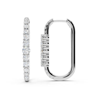 IGI Certified Lab Grown Diamond Hoop Earrings for Women – 0.50 925 Sterling Silver, EF-VS, Round Cut, Fine Jewelry Gift for Her (Copy)