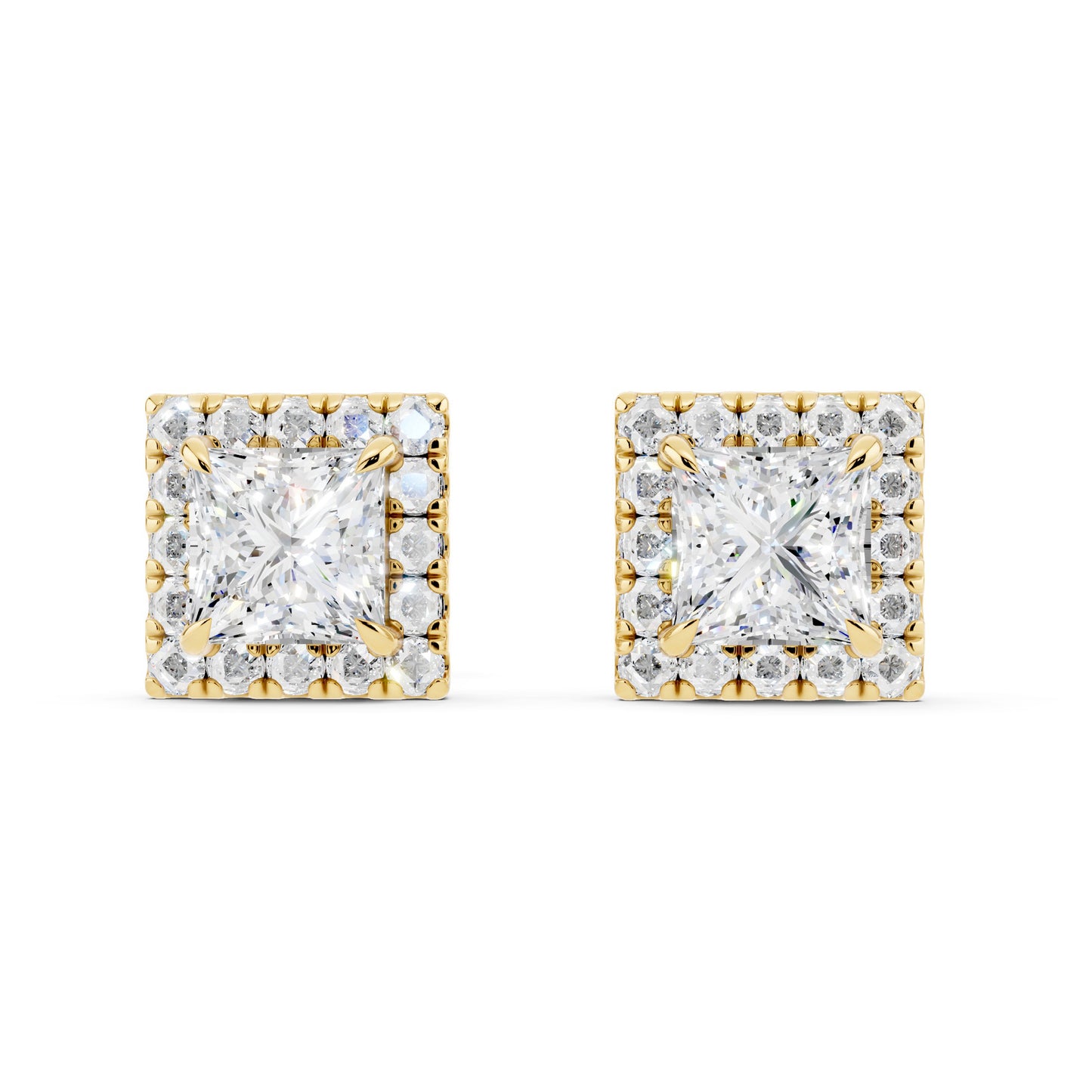 IGI Certified Halo Lab Grown Diamond Stud Earrings 14K Gold Or 925 Sterling Silver 0.99 Carat - 1 Carat EF Color VS Clarity