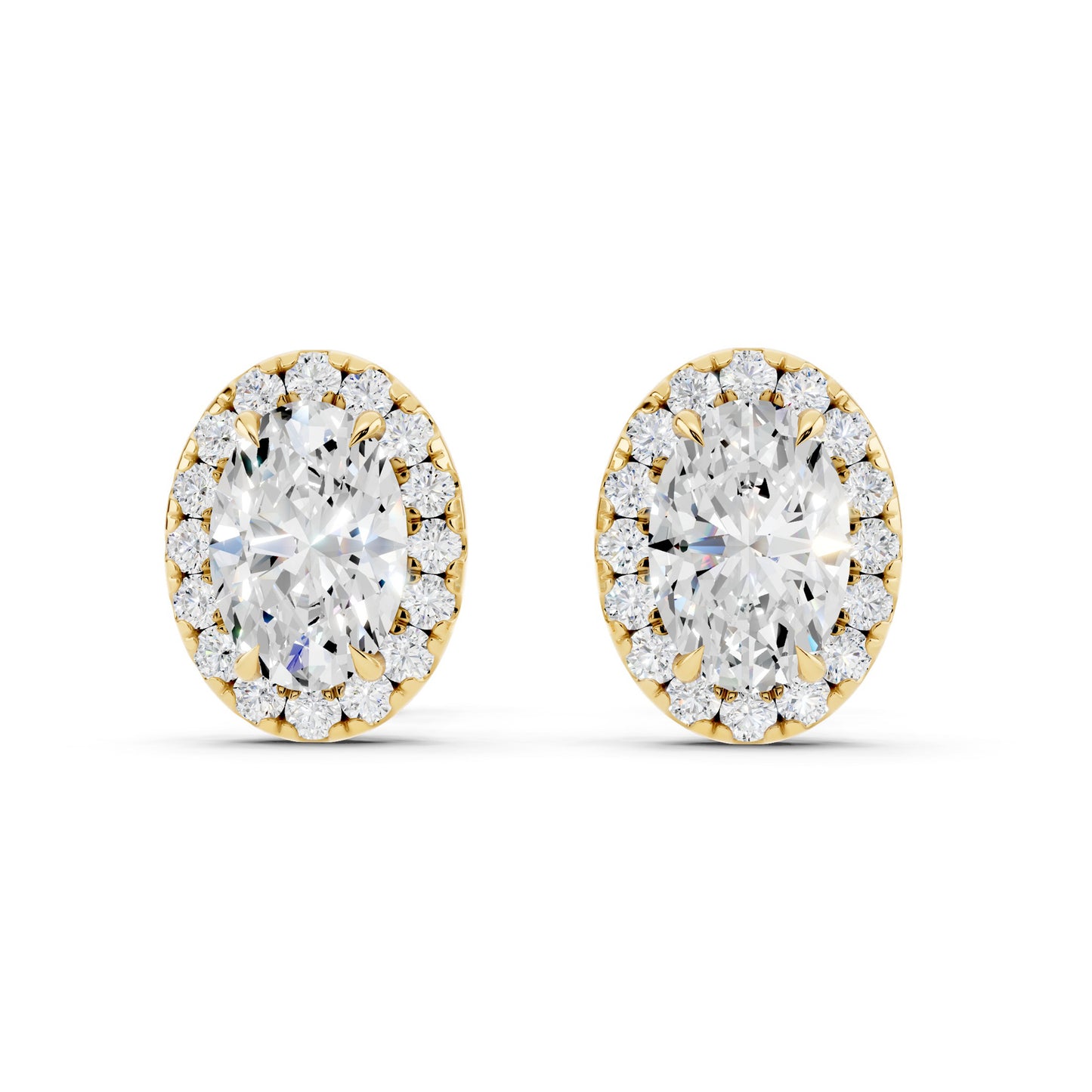 IGI Certified Halo Lab Grown Diamond Stud Earrings 14K Gold Or 925 Sterling Silver 0.99 Carat - 1 Carat EF Color VS Clarity